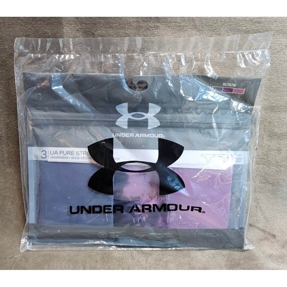Under Armour UA Pure Stretch Thong No Show 3-Pack Womens XL 1325617 Color 767